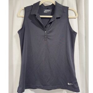 Nike Golf Tour Performance Dri-FIT Sleeveless Polo Shirt Womens Medium Black